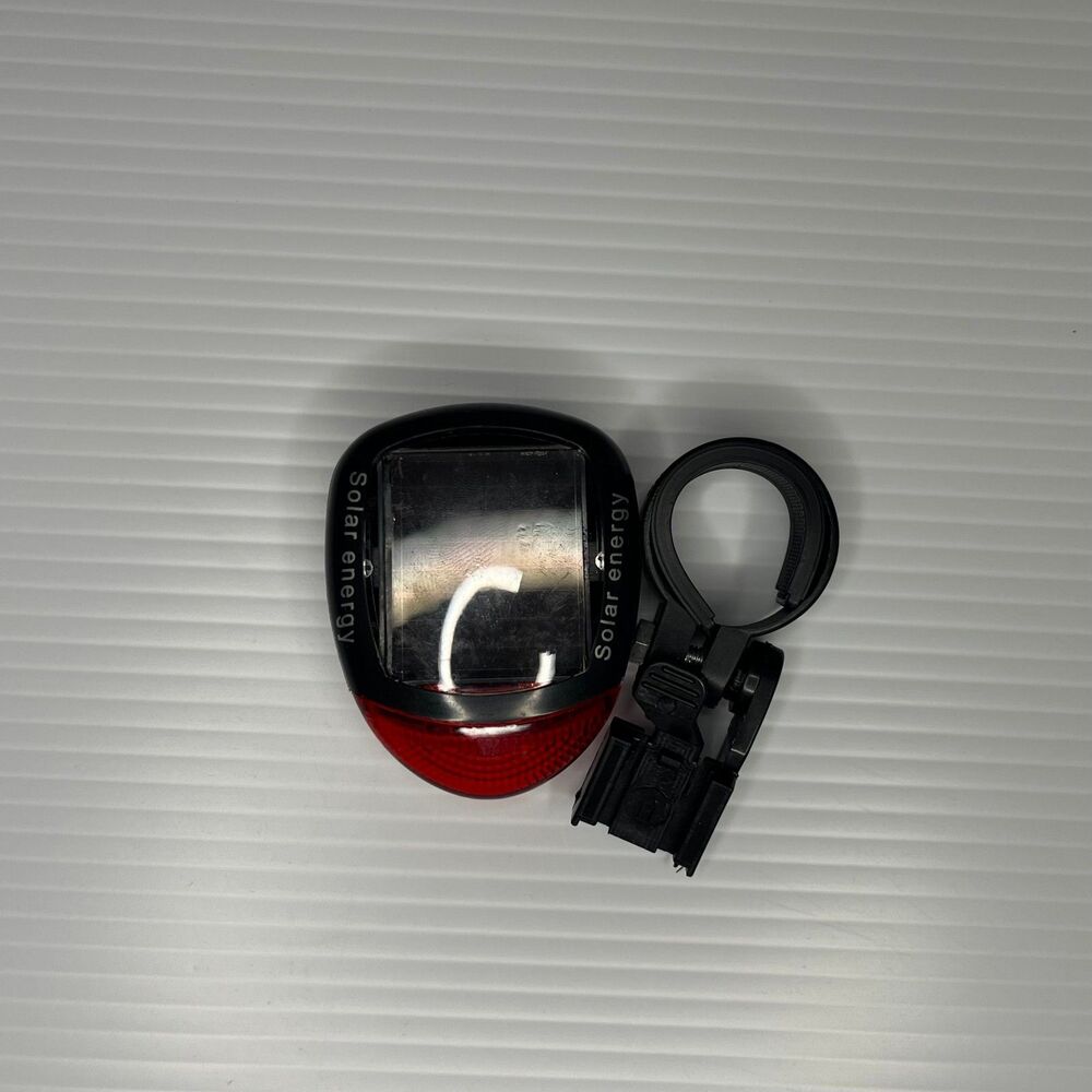 Solar Power Bicycle Bright Red LED Rear Tail Light - Picture 7 of 12